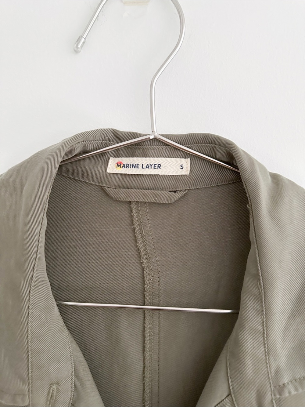 Marine Layer Renata Shirt Dress Size Small Olive Green Belted Utility Midi Dress - Picture 4 of 9